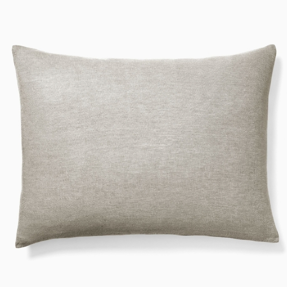 European Flax Linen King Sham,Warm Gray Melange, Retail Price $59.00 USD
